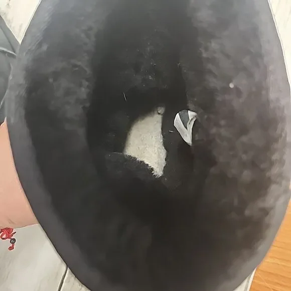 UGG Boots Classic Short II Black Suede Fur Boots Women Size 6 - Picture 8 of 8